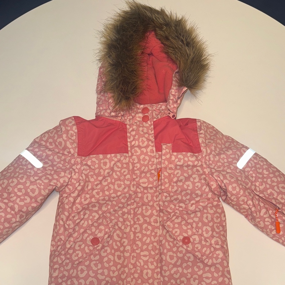 Mini Boden Pink Leopard Print Coat